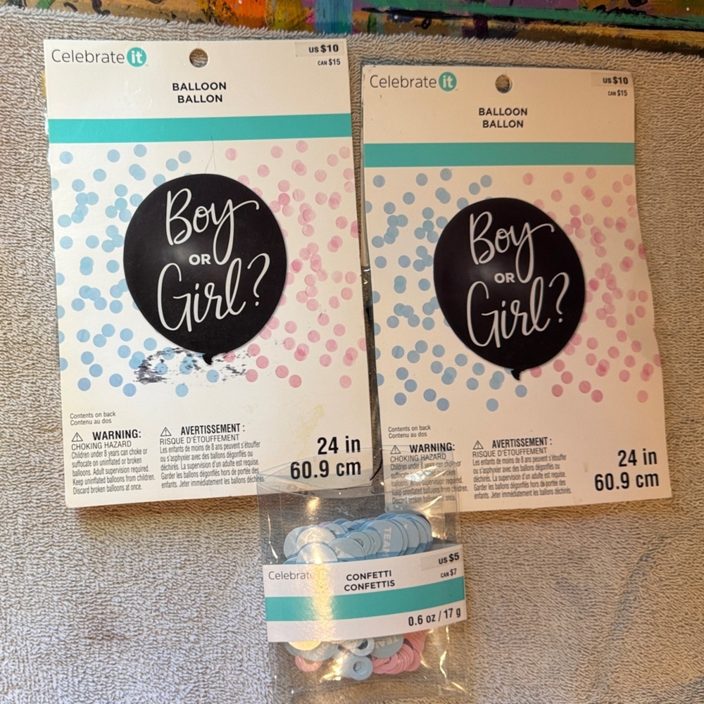Celebrate It Pink & Blue 'Boy or Girl?' Balloon and Confetti Party Set